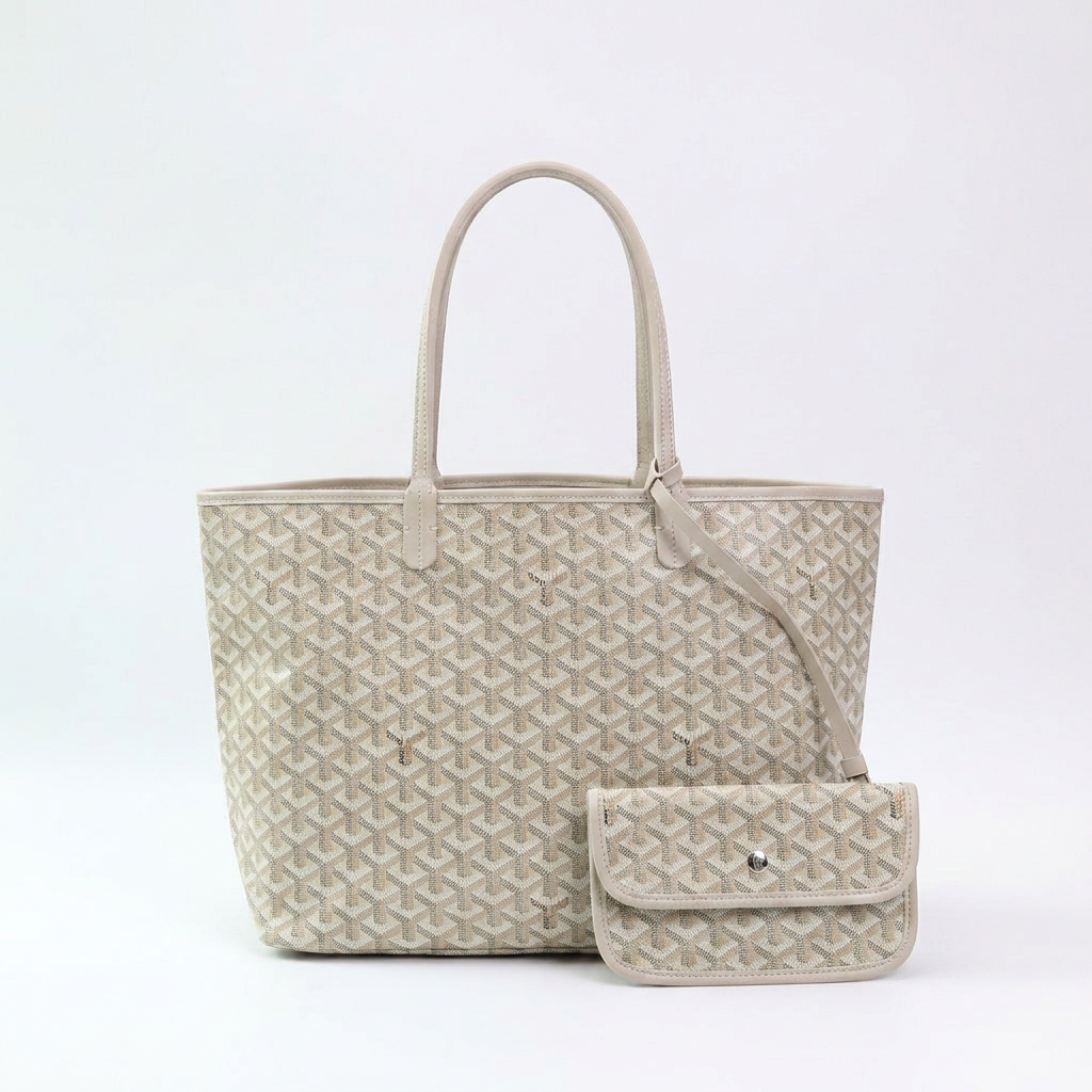 Women's Patterned Tote Bag with Matching Pouch - Large Shopper Bag