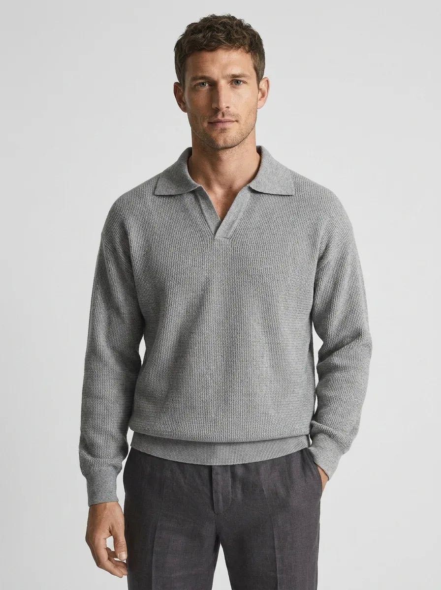 Men's Slim-fit Jumper with V-Neck