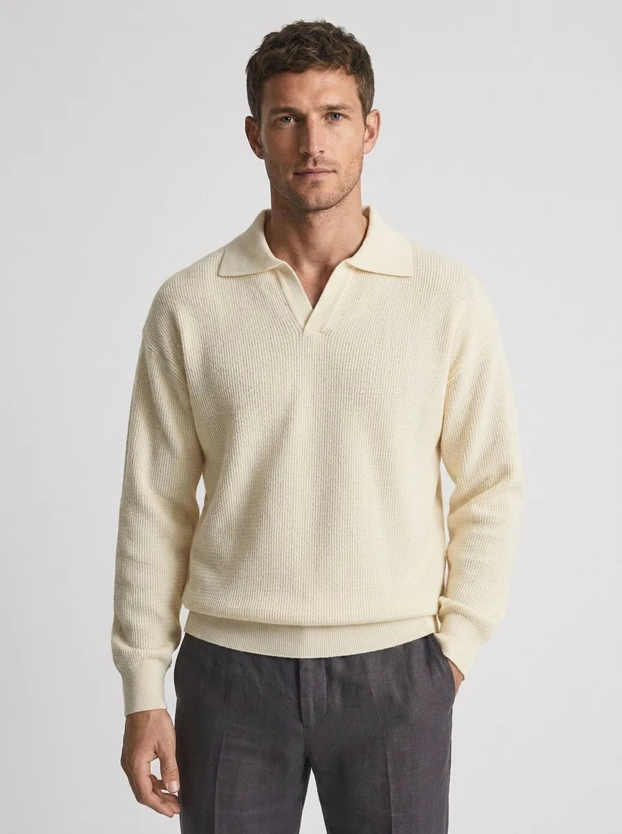 Men's Slim-fit Jumper with V-Neck