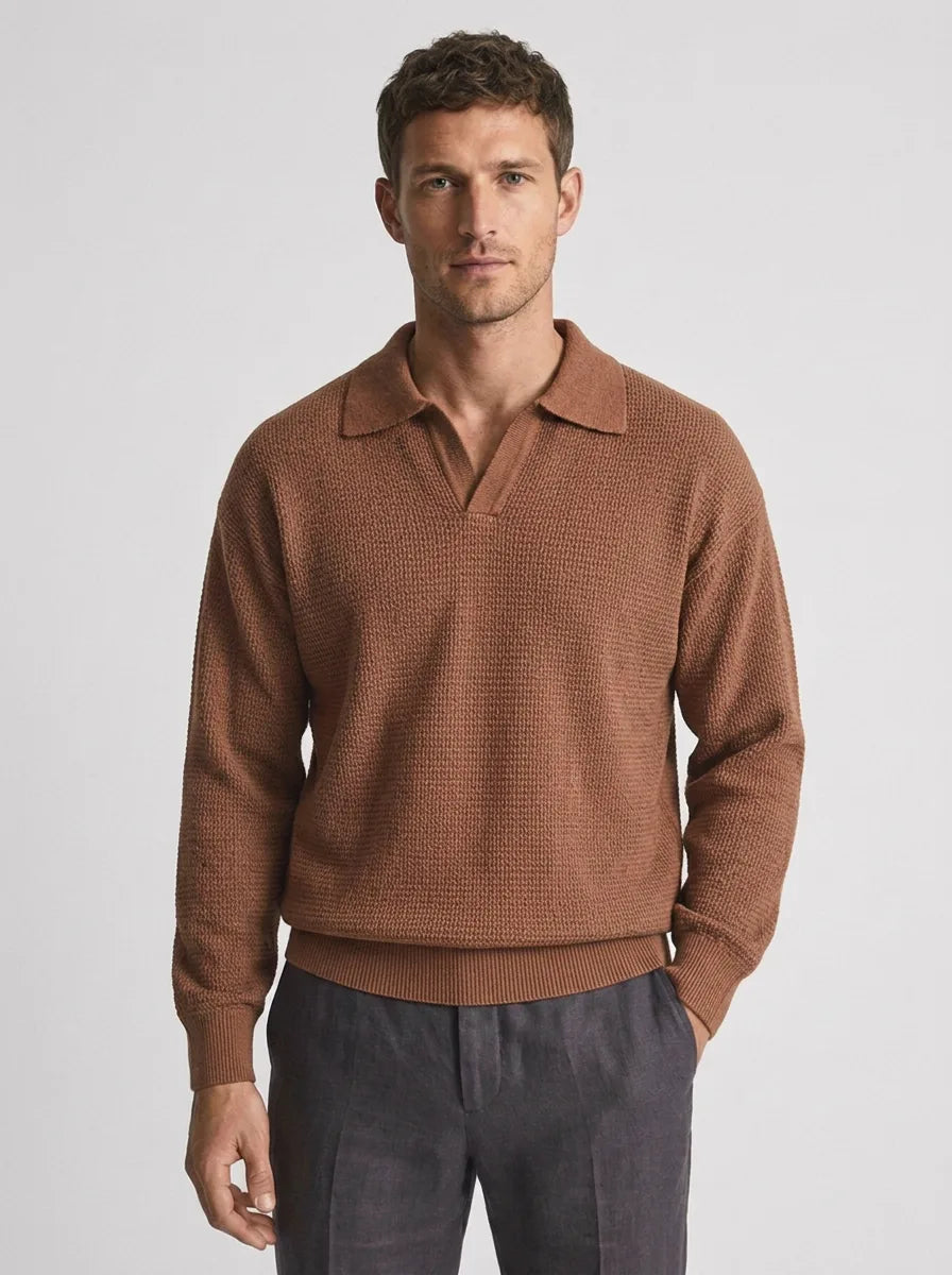 Men's Slim-fit Jumper with V-Neck