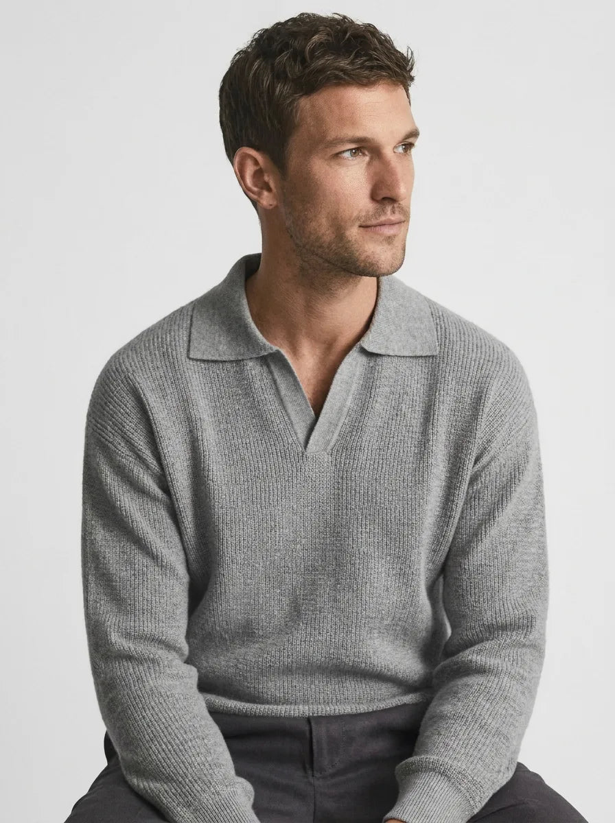 Men's Slim-fit Jumper with V-Neck