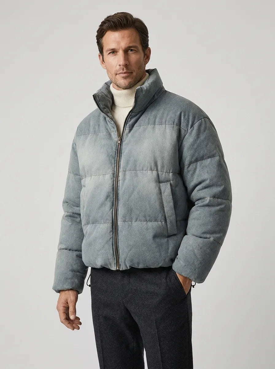 Men's Puffer Jacket with High Collar – Style 2