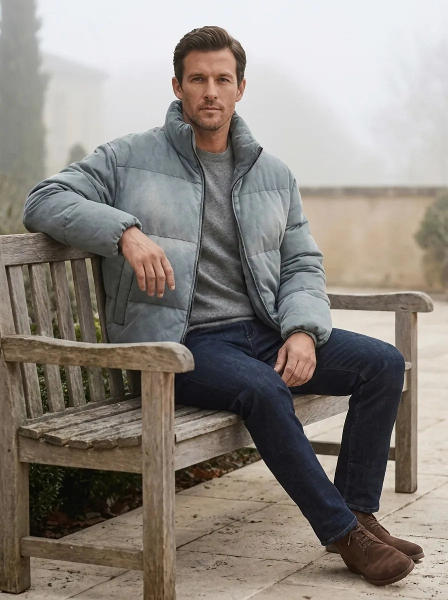 Men's Puffer Jacket with High Collar – Style 2