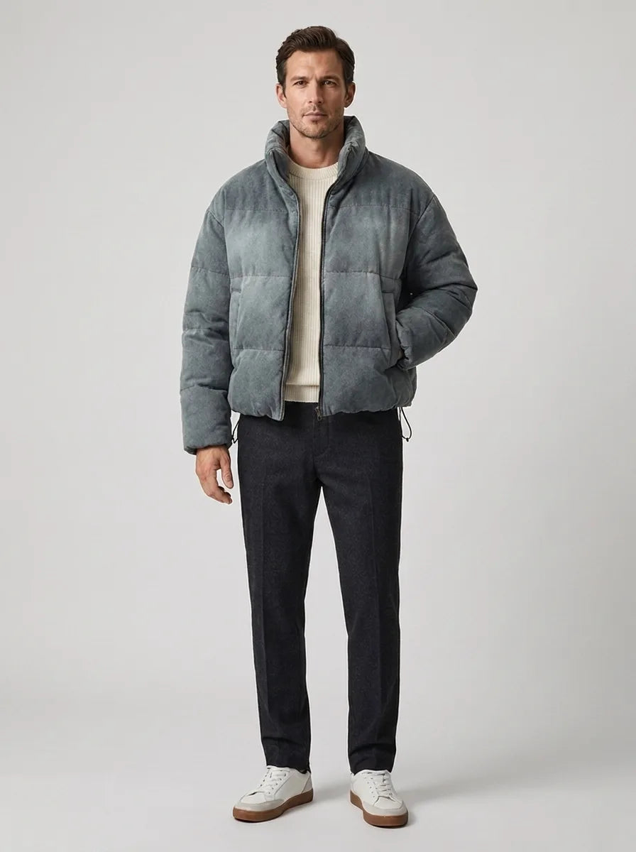 Men's Puffer Jacket with High Collar – Style 2