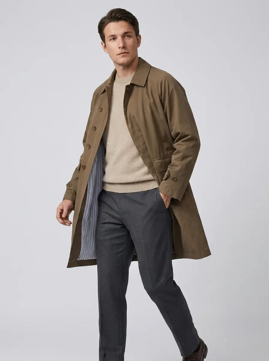 Men's Trench Coat Long-sleeve