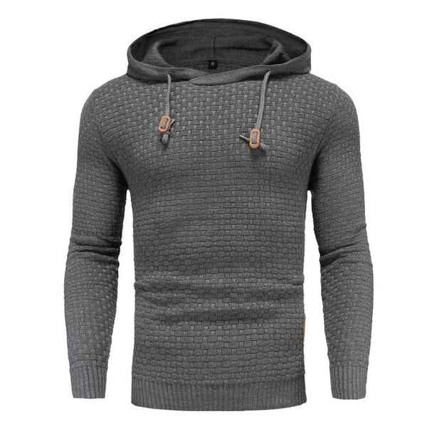 Men's Textured Knit Hoodie – Classic Pullover