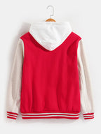 Men's Contrast Sleeve Varsity Bomber Jacket