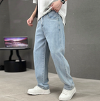 Men's Loose Straight-Fit Jeans – Classic Denim