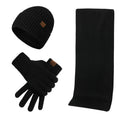 Men's Knitted Winter Accessory Set – Ribbed Beanie Scarf and Gloves