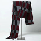 Men's Plaid Knitted Scarf – Soft Winter Neck Wrap
