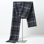 Men's Plaid Knitted Scarf – Soft Winter Neck Wrap