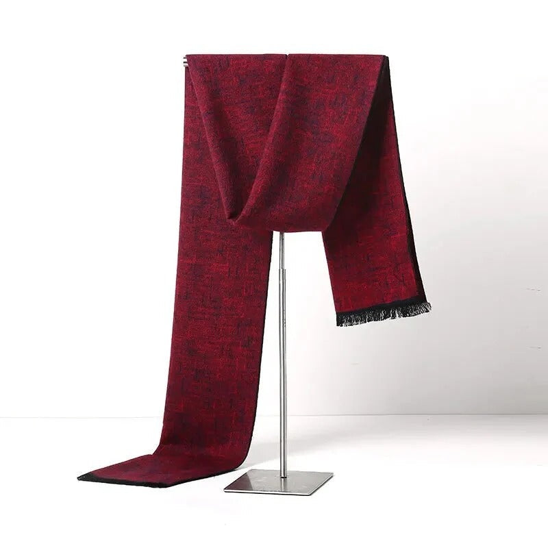Men's Plaid Knitted Scarf – Soft Winter Neck Wrap
