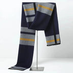 Men's Plaid Knitted Scarf – Soft Winter Neck Wrap