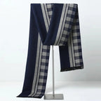 Men's Plaid Knitted Scarf – Soft Winter Neck Wrap