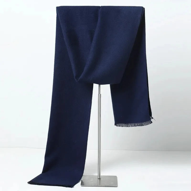 Men's Plaid Knitted Scarf – Soft Winter Neck Wrap