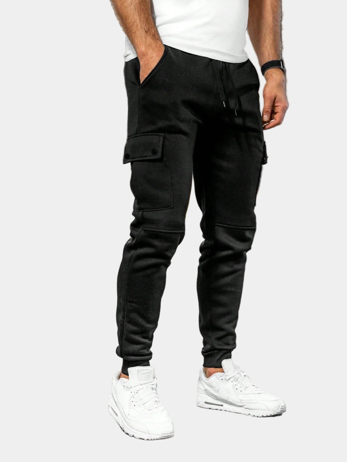 Men's Cargo Joggers – Drawstring Tapered Sweatpants