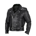 Men's leather-look Biker Jacket – Asymmetric Zip Motorcycle Jacket