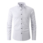 Men's Long-Sleeve Smart Shirt – Structured Collar Button-Up