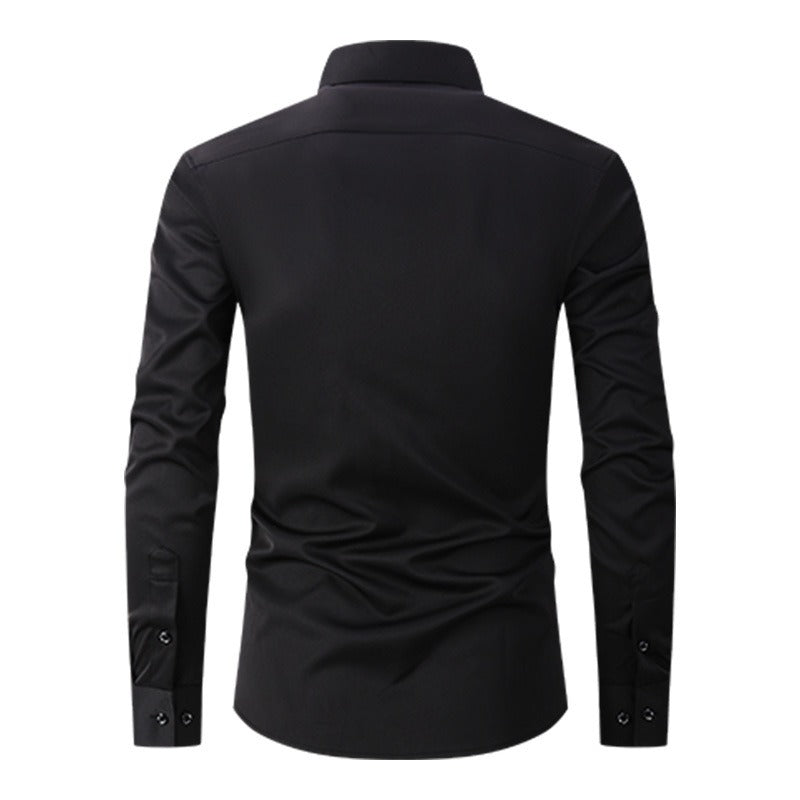 Men's Long-Sleeve Smart Shirt – Structured Collar Button-Up