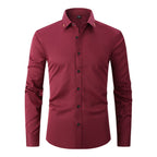Men's Long-Sleeve Smart Shirt – Structured Collar Button-Up
