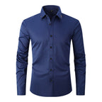 Men's Long-Sleeve Smart Shirt – Structured Collar Button-Up