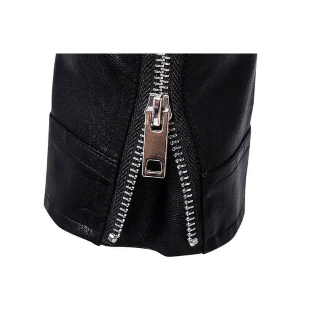Men's leather-look Biker Jacket – Asymmetric Zip Motorcycle Jacket