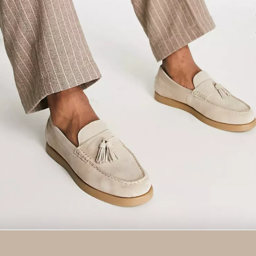 Men's suede-look Tassel Loafers – Slip-On Moccasin Shoes