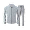 Men's Textured Two-Piece Zip Jacket and Trouser Set