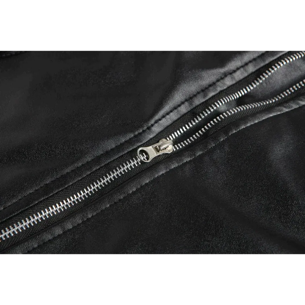 Men's leather-look Biker Jacket – Asymmetric Zip Motorcycle Jacket