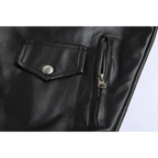 Men's leather-look Biker Jacket – Asymmetric Zip Motorcycle Jacket