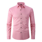 Men's Long-Sleeve Smart Shirt – Structured Collar Button-Up