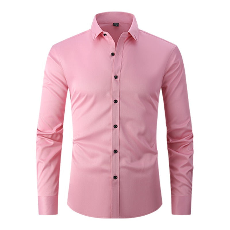 Men's Long-Sleeve Smart Shirt – Structured Collar Button-Up