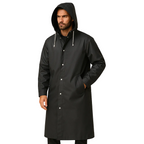 Men's Long Hooded Raincoat – Waterproof Lightweight Shell