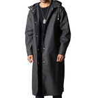 Men's Long Hooded Raincoat – Waterproof Lightweight Shell