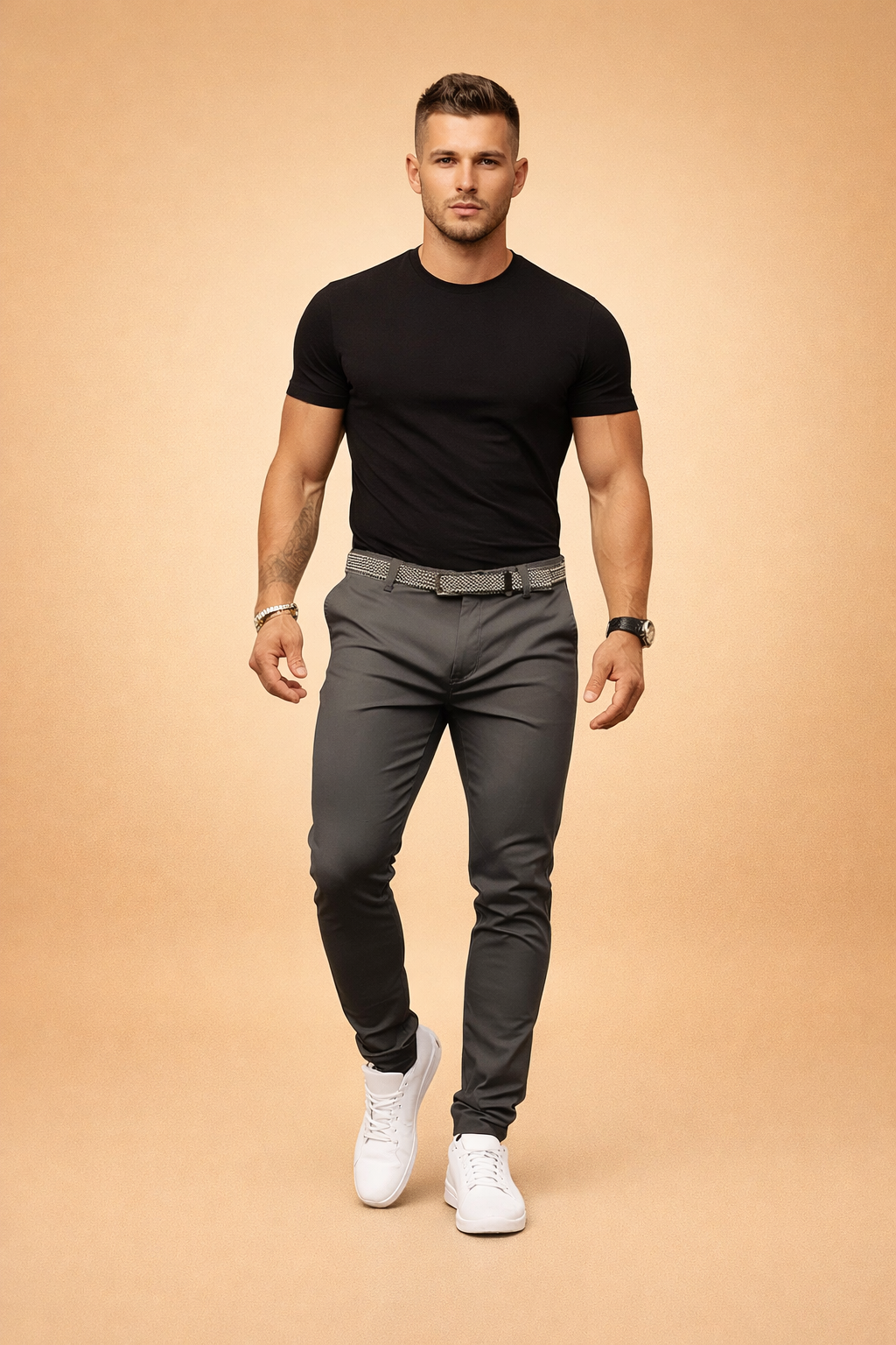 Men's Slim-Fit Tailored Trousers – Tapered Smart-Casual Chinos