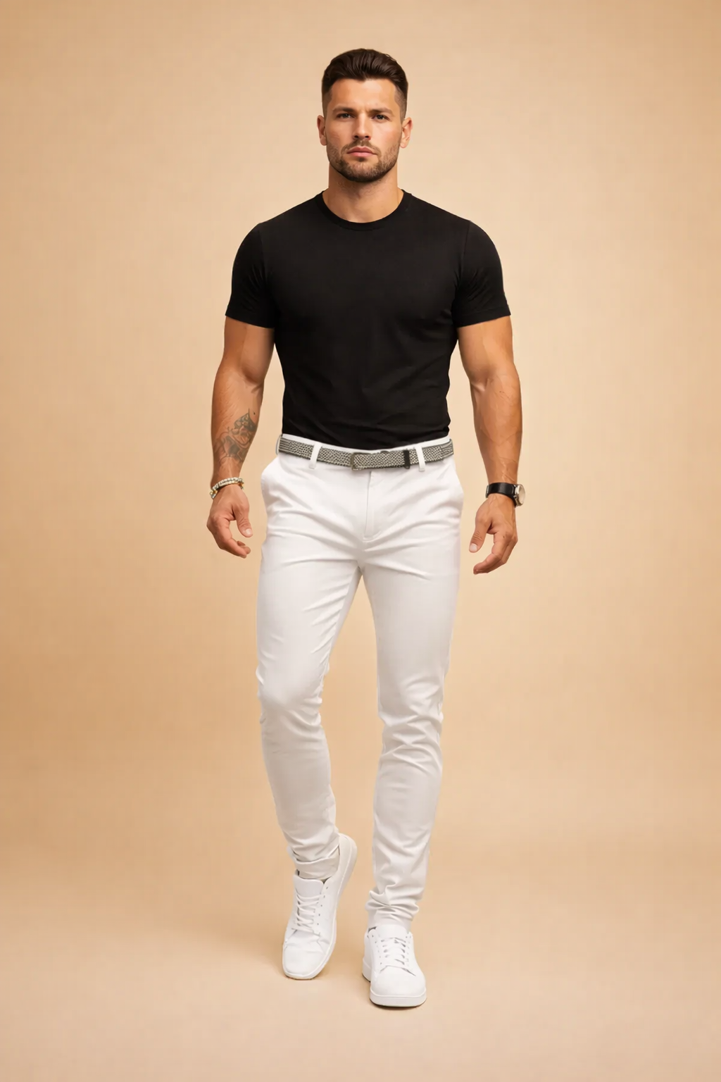 Men's Slim-Fit Tailored Trousers – Tapered Smart-Casual Chinos