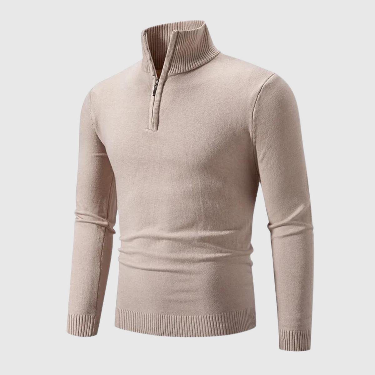 Men's Slim-Fit Ribbed Quarter-Zip Jumper