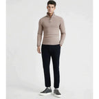 Men's Slim-Fit Ribbed Quarter-Zip Jumper