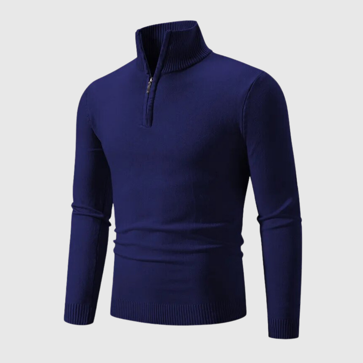 Men's Slim-Fit Ribbed Quarter-Zip Jumper