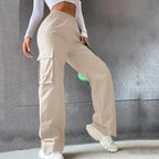 Women's Wide-leg Cargo Trousers – Black