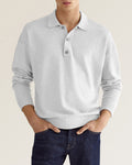 Men's Button-neck Polo Shirt with long sleeves and button fastening