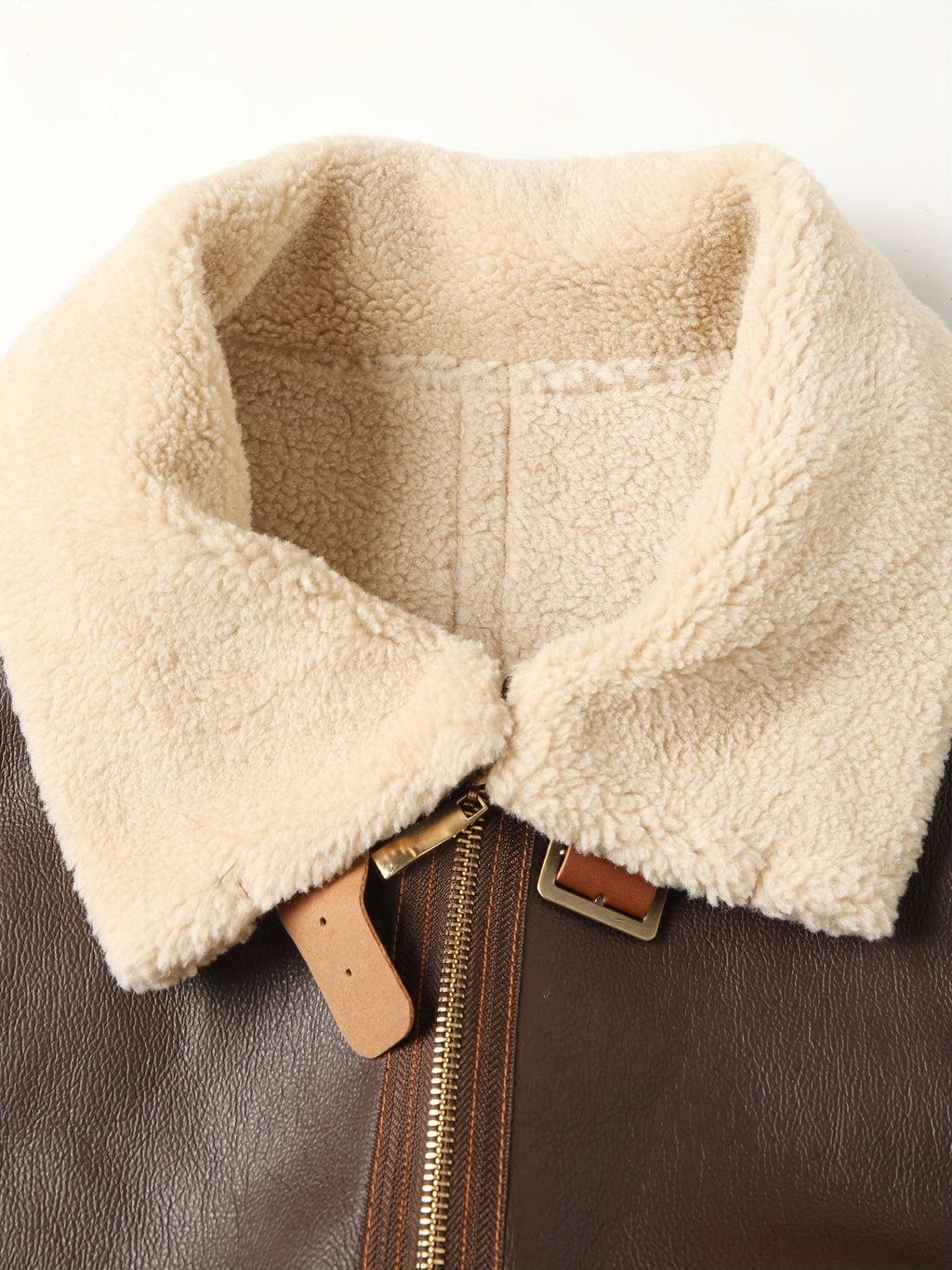 Men's Faux Leather Shearling-Style Jacket