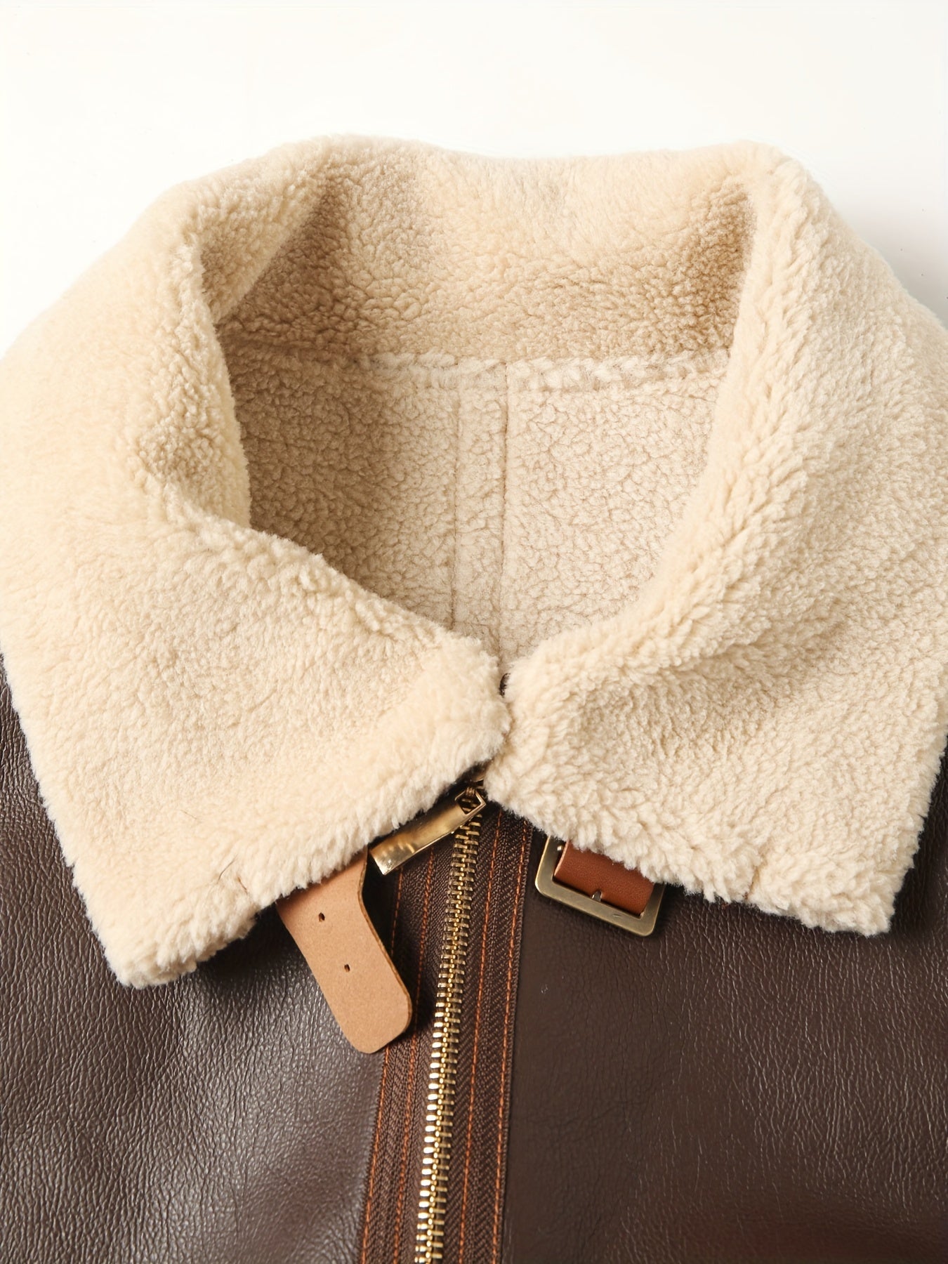 Men's Faux Leather Shearling-Style Jacket
