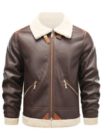 Men's Faux Leather Shearling-Style Jacket