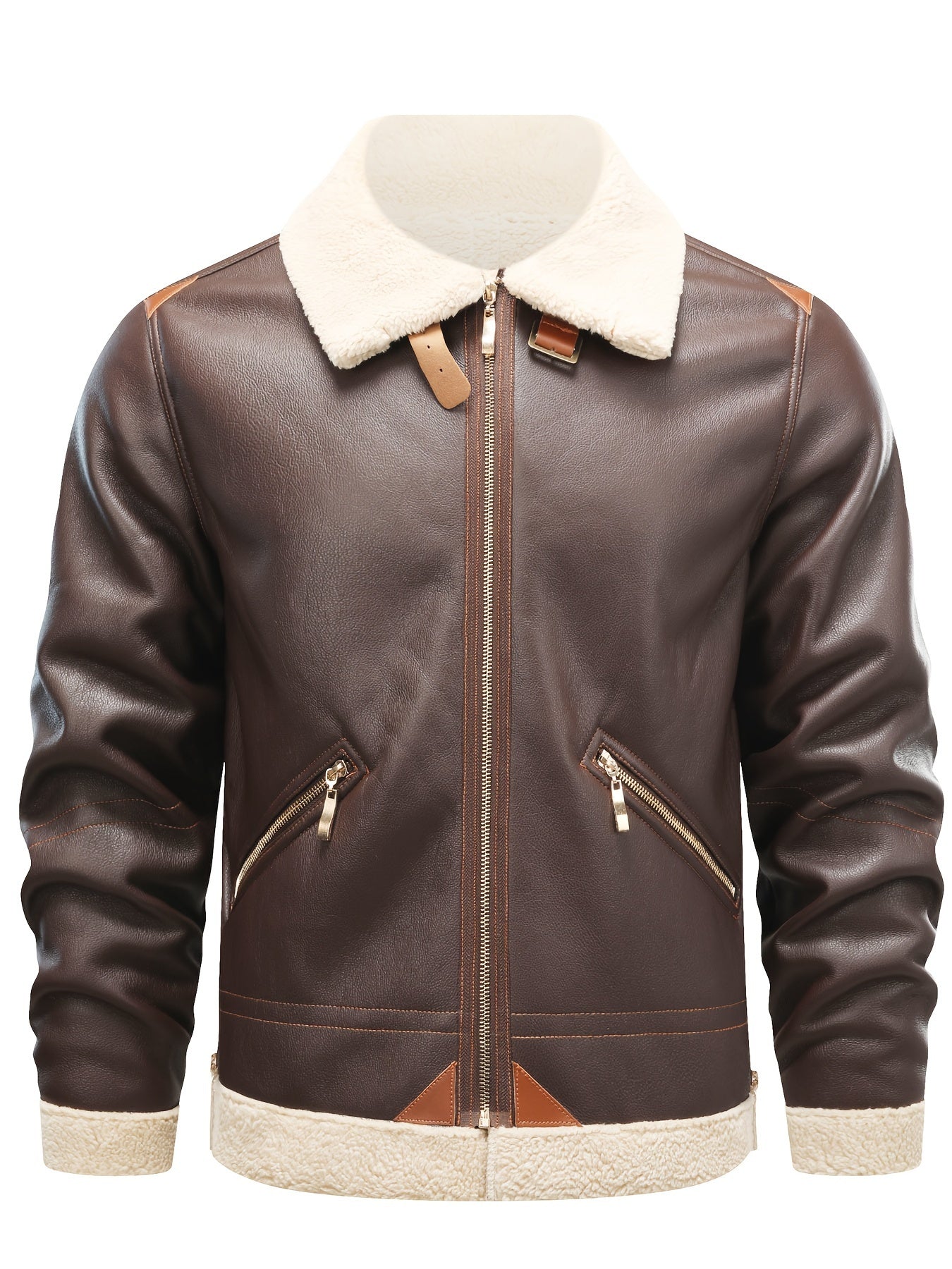 Men's Faux Leather Shearling-Style Jacket