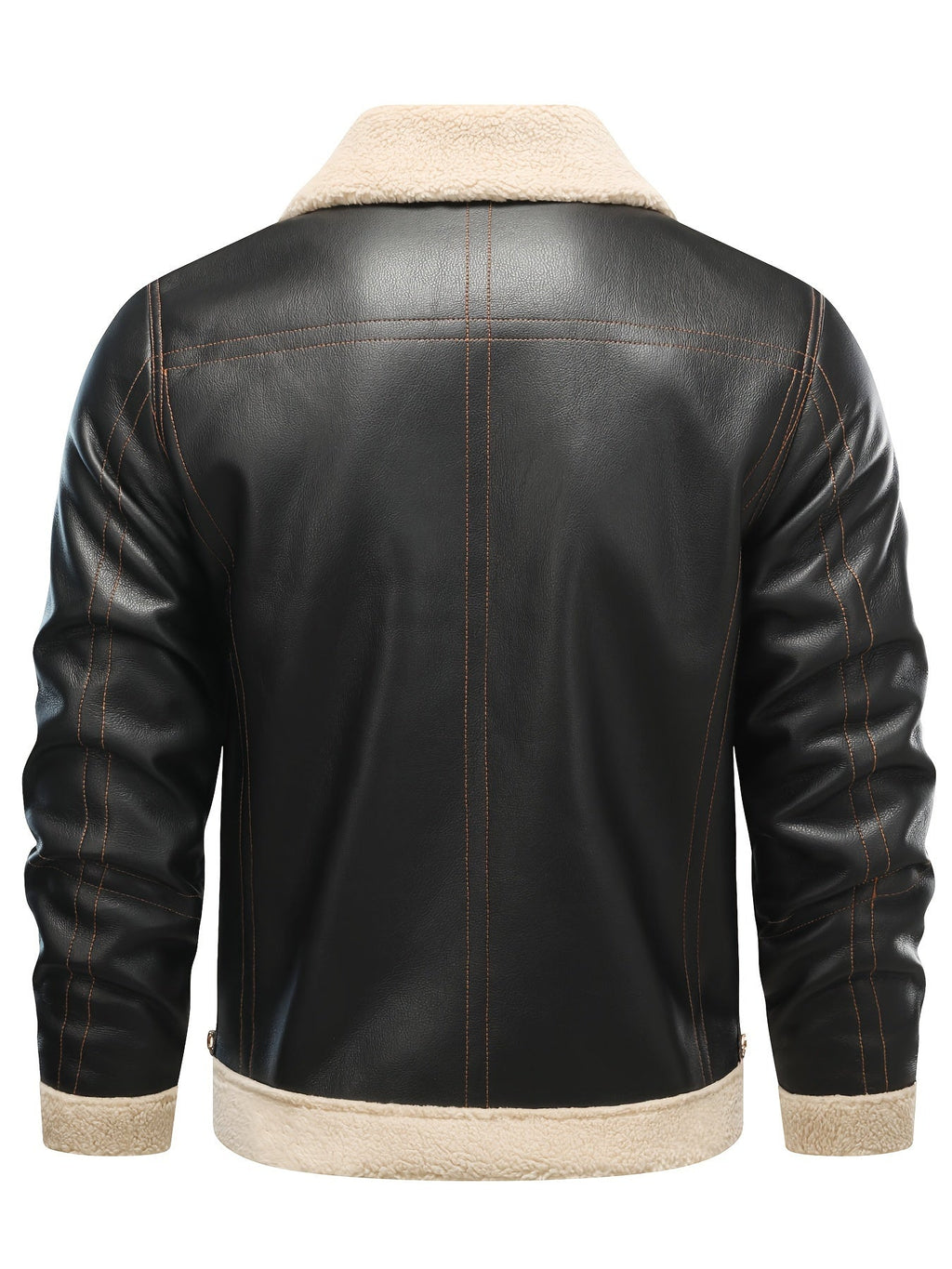 Men's Faux Leather Shearling-Style Jacket