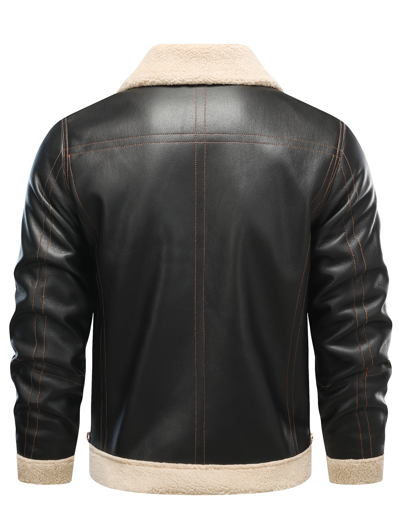 Men's Faux Leather Shearling-Style Jacket