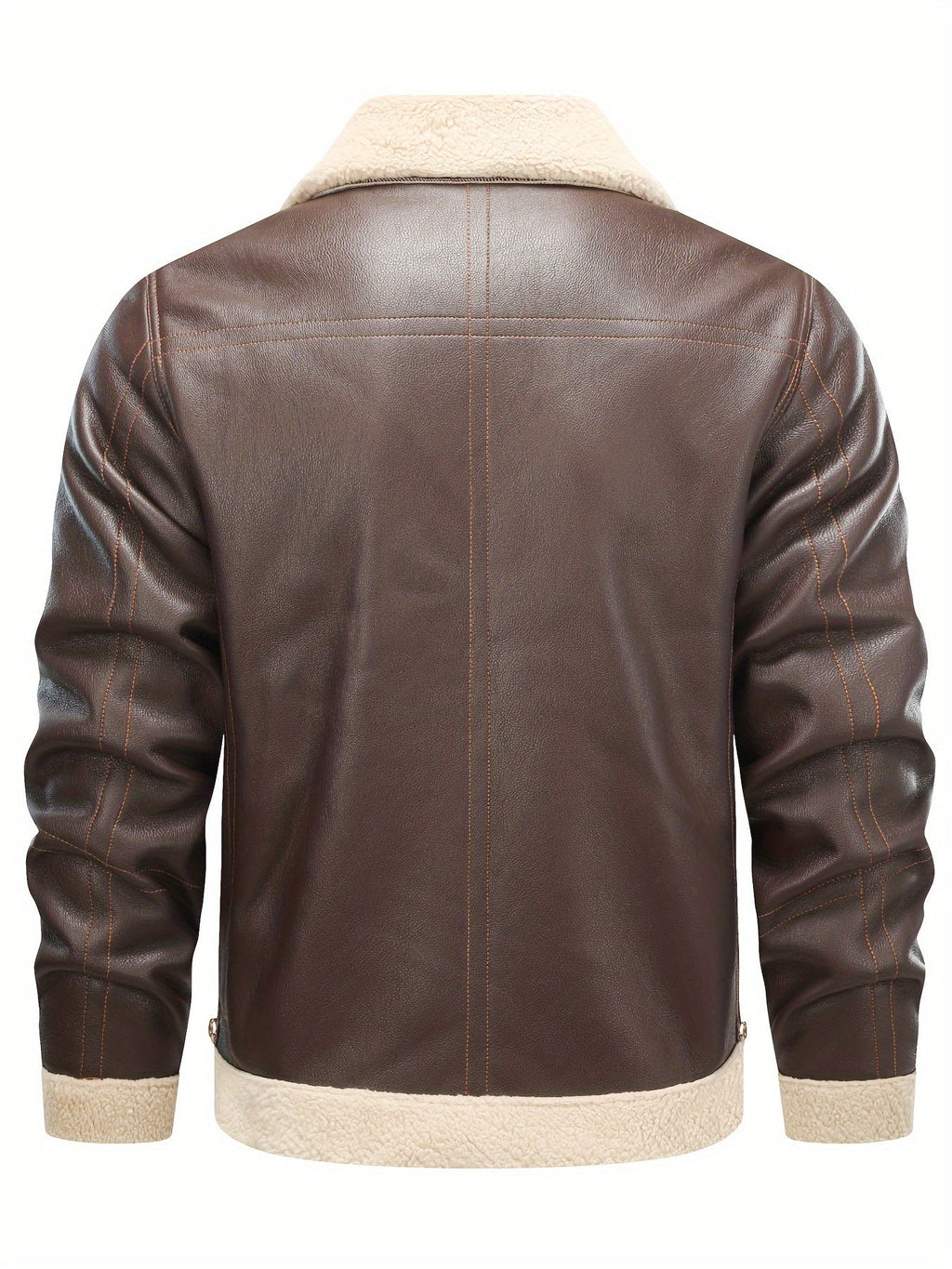 Men's Faux Leather Shearling-Style Jacket