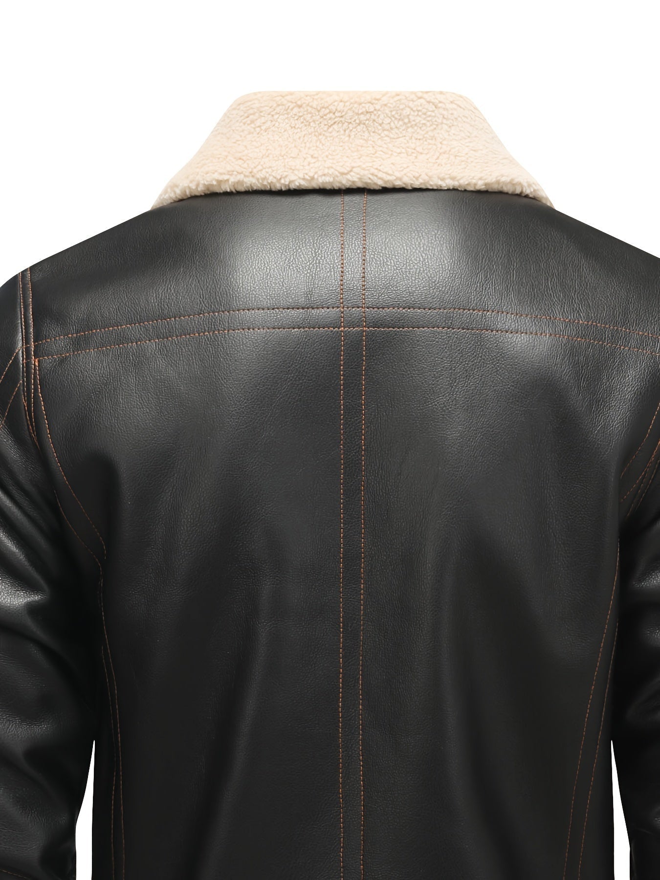 Men's Faux Leather Shearling-Style Jacket