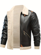 Men's Faux Leather Shearling-Style Jacket